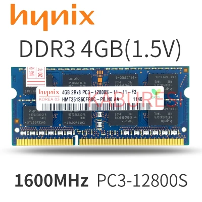 Hynix PC3-12800S DDR3 4GB 1600mhz memory for laptop RAM Memory 1.5V