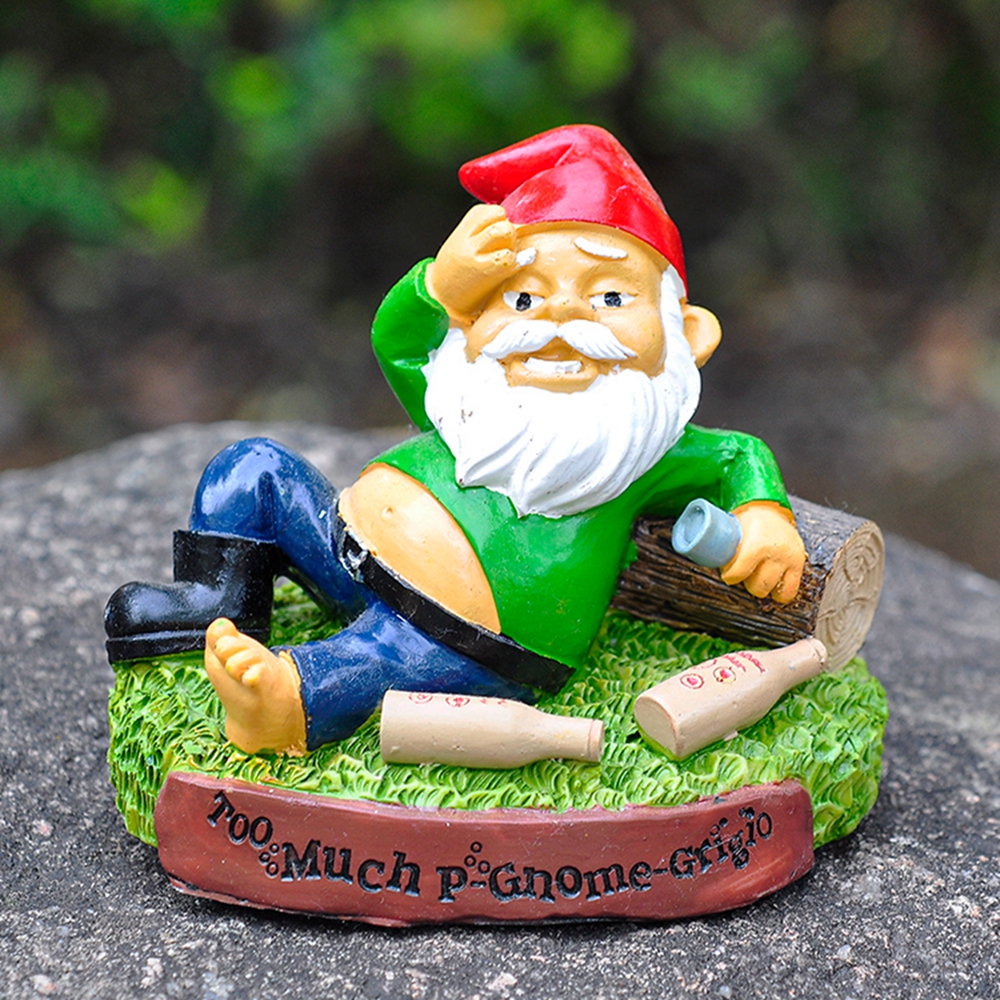 MENGLIANG 1PC Retro Figurine Dwarfs Sculpture Outdoor Decor For Patio