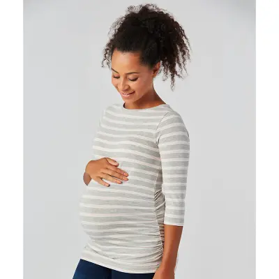 Mothercare blush striped maternity t-shirt TD490