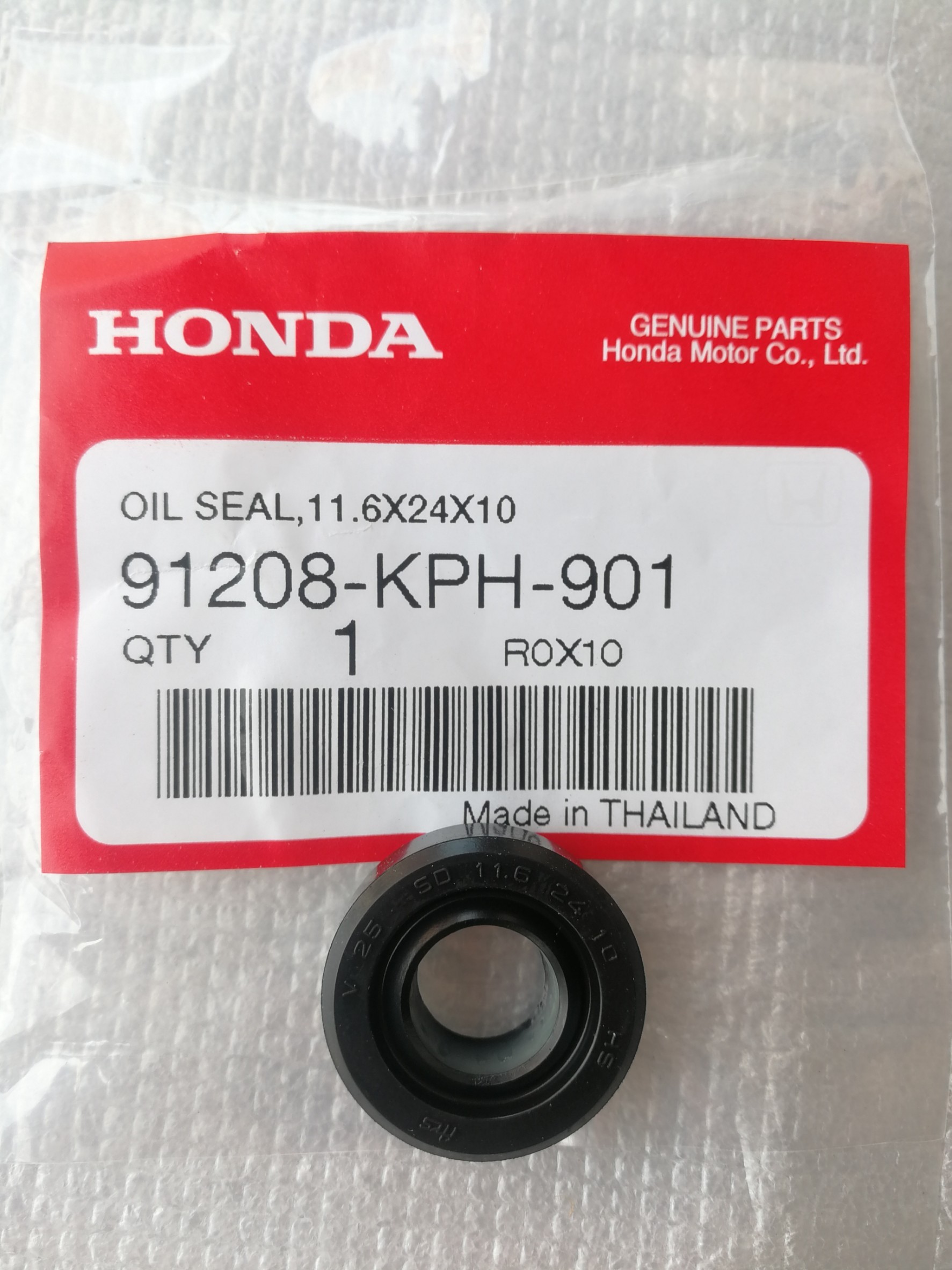 ซีลเกียร์ แท้ศูนย์ (11.6-24-10) Honda Dream, Wave100, Wave125, (Oil Seal 91208-KPH-901)