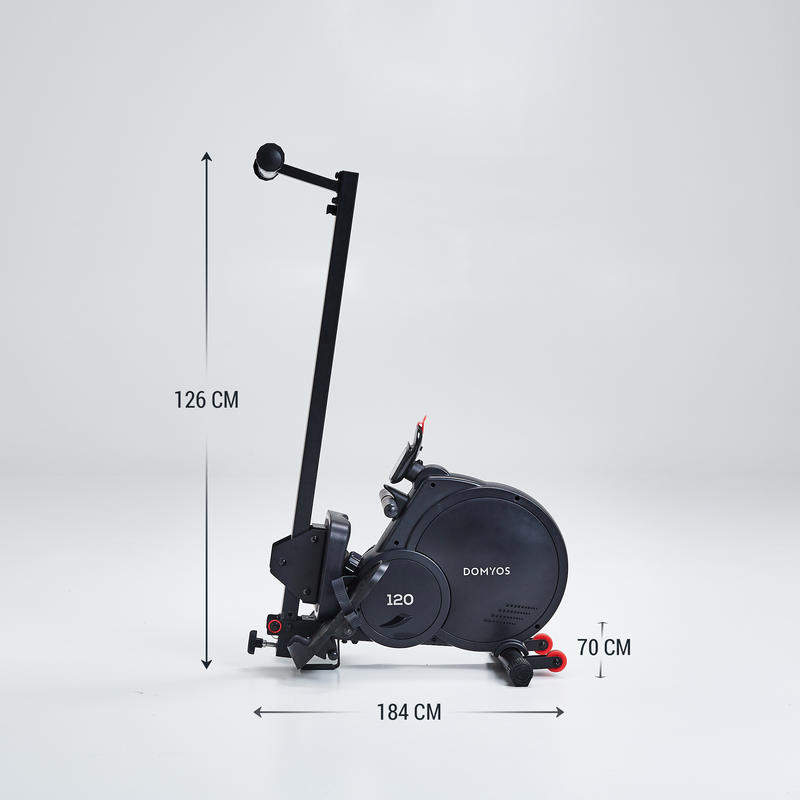 Ukuran Rowing Machine Rowing machine with wheels, folding. Max person weight: 130 kg. - Steel ...