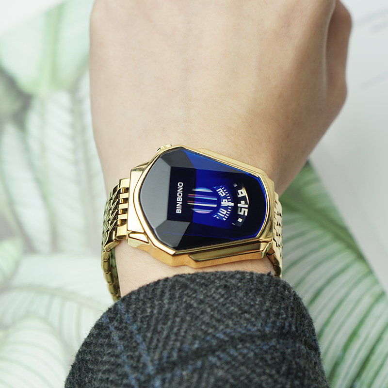 【W＆D Hs】Wristwatch men's watches original data Men technology สีด