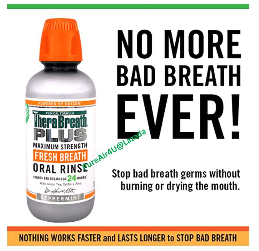 (ขายถูก) TheraBreath น้ำยาบ้วนปาก สูตร MAXIMUM STRENGTH (473 ml.)ขายดีในอเมริกา TheraBreath 24-Hour PLUS Oral Rinse Our advanced MAXIMUM STRENGTH formula attacks all bad breath! - therabreath