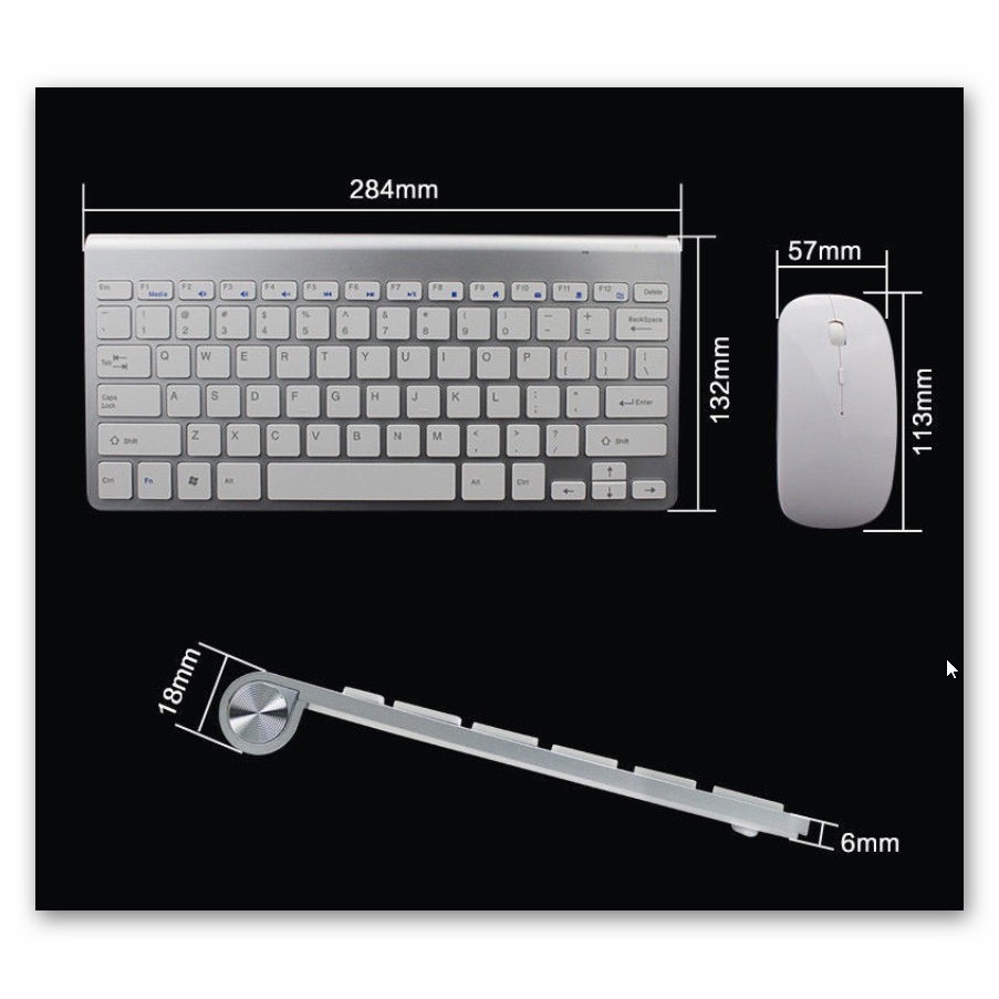 คีย์บอร์ดเมาส์ไร้สาย Keyboard&Mouse Wireless Ultra Thin KS-800 แป้นพิมพ์ภาษาอังฤกษ/ไทย สำหรับโน๊ตบุ๊ค/Computer