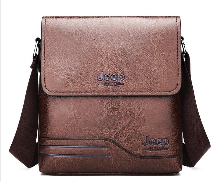 กระเป๋าหนังเกรดพรีเมียม Jeep รุ่นชายคลาสสิคตัวท๊อป 2019 เวอร์ชั่นเกาหลี กันน้ำได้ เก็บของมีค่าได้เยอะ สี สีน้ำตาลเข้ม