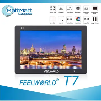 Feelworld T7 4K On-camera Monitor with HDMI Input/ Output IPS 1920x1200 Rugged Aluminum Housing
