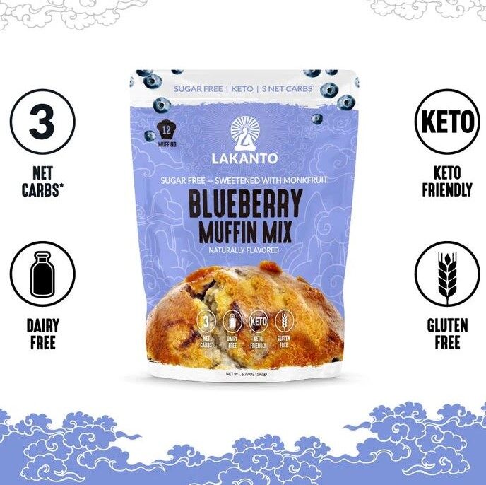 Lakanto Blueberry Muffin Mix แป้งบลูเบอร์รี่มัฟฟินคีโต ของแท้ อายุยาว Oct 2022