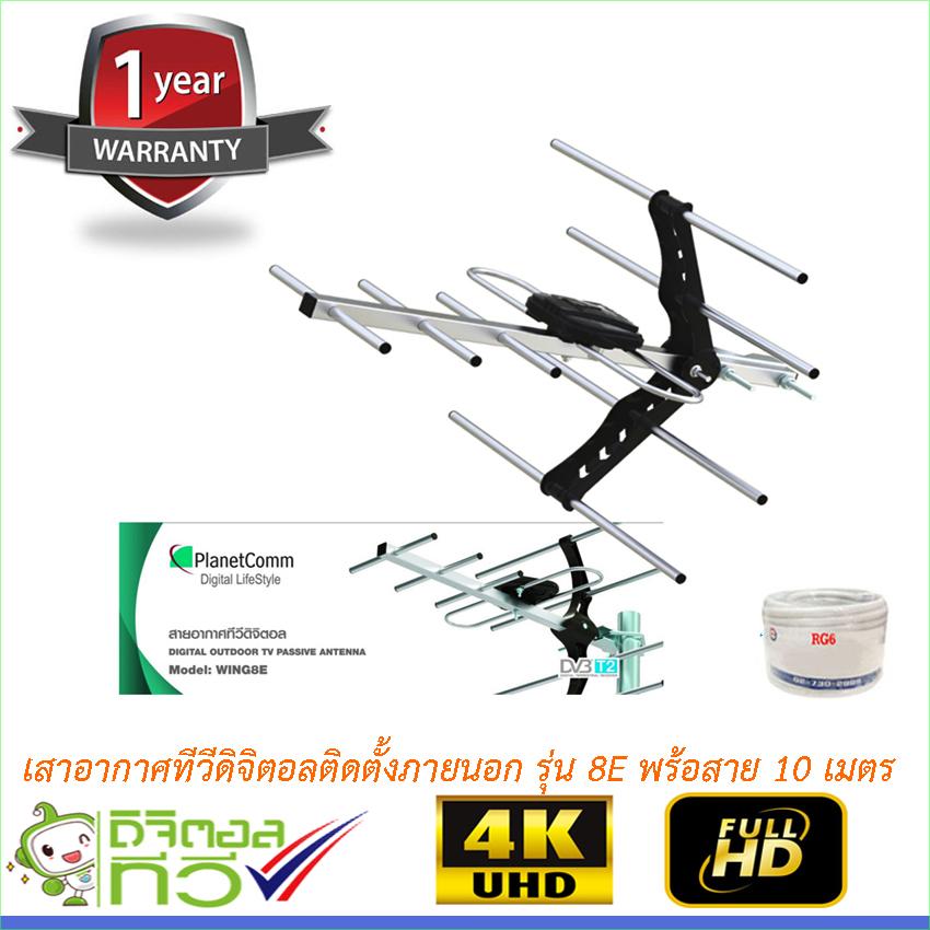 PlanetComm Outdoor Antenna เสาอากาศทีวีดิจิตอลติดตั้งภายนอก รุ่น 8 E RG 10 M.