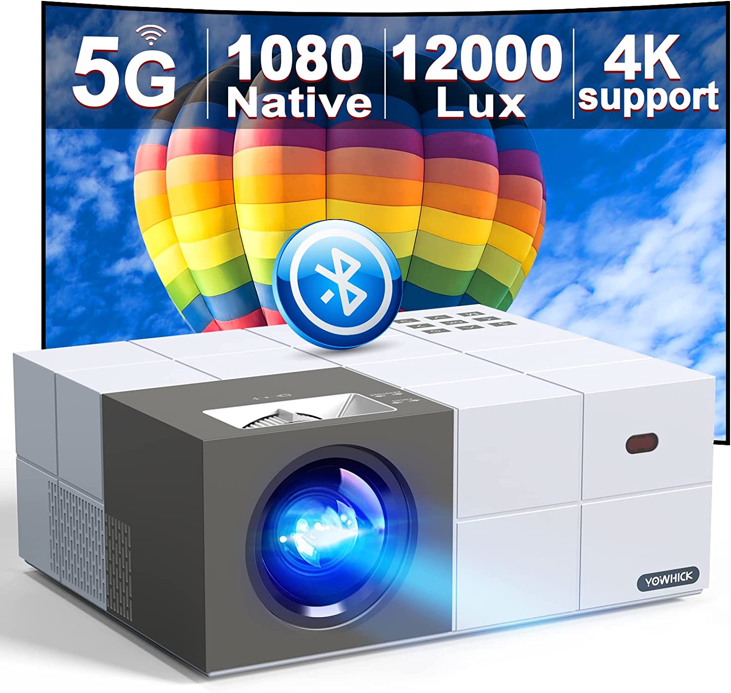 1080P Ultra HD commercial office projector 5G wireless WiFi Bluetooth