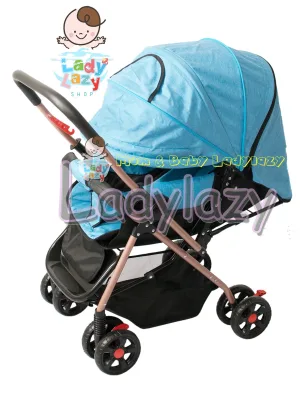 ladylazy baby stroller No.01 Adjusts 3 levels color blue free bag