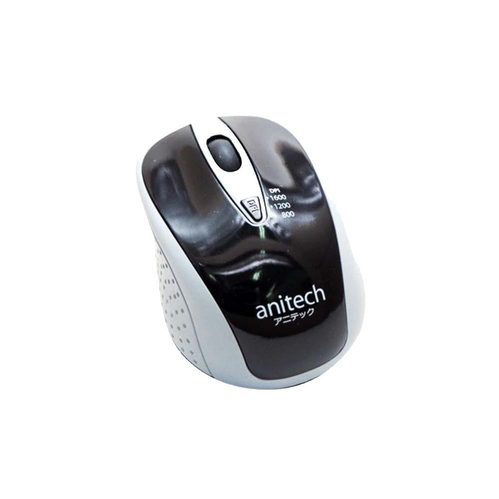 (ของแท้) ANITECH Soft Click Wireless Mouse W214-GY เม้าส์ไร้สาย