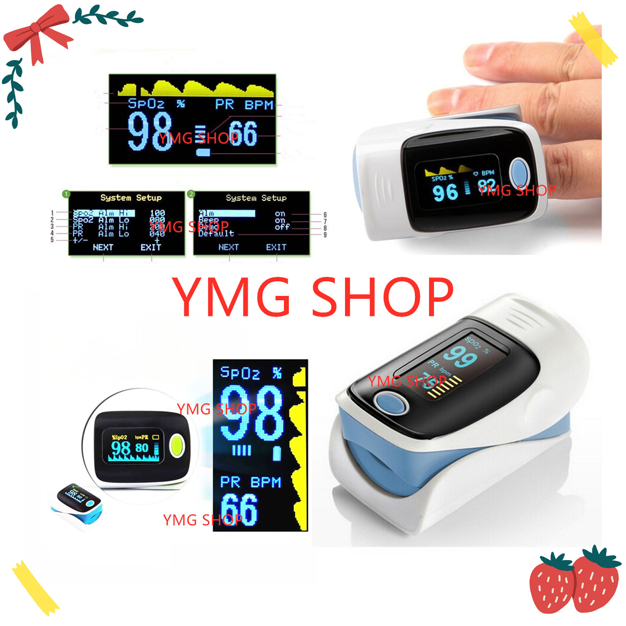 เครื่องวัดออกซิเจนปลายนิ้ว Fingertip Pulse Oximeter