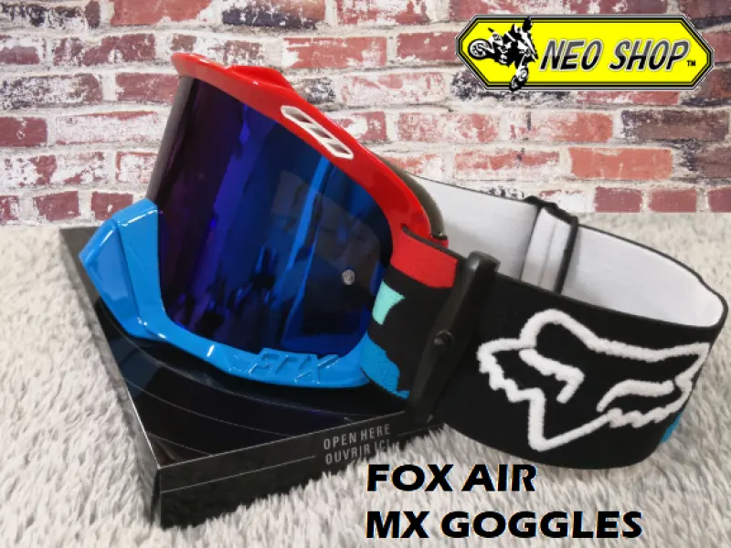ภาพหน้าปกสินค้าแว่นตาวิบากFOX / แว่นวิบาก FOX AIR สีแดง-ฟ้า พร้อมถุงผ้า เลนส์ใส แผ่นเทียร์ออฟ MX Goggle FOX AIR for Motorcross(Color:Red-Blue) จากร้าน NEO SHOP MOTO บน Lazada