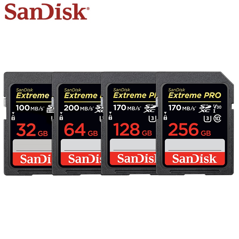 Sandisk Extreme Pro SD Card 256GB 128GB 64GB Read Speed Up To