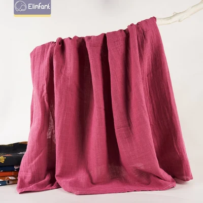 Elinfant solid color 100 cooton swaddle blanket 120x120cm bath towel soft muslin swaddle blanket
