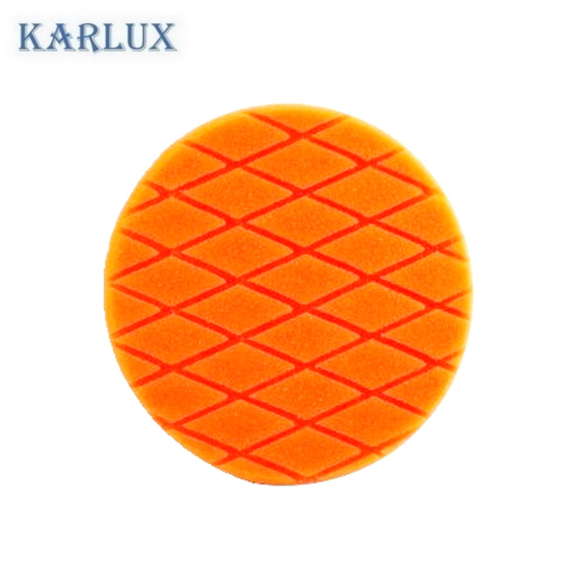 Karlux ฟองน้ำขัดสีรถ 6นิ้ว สีส้ม Orange Light Cut Diamond Cross Foam 6inch (สำหรับแป้นจับ 5นิ้ว เพื่อเว้นขอบ)