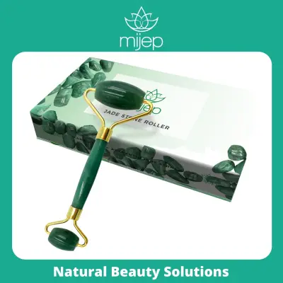 Jade Face Roller - 100% Pure Authentic Beauty Tool for facial massage . Traditional Chinese Medicine skincare massager (derma roller alternative)