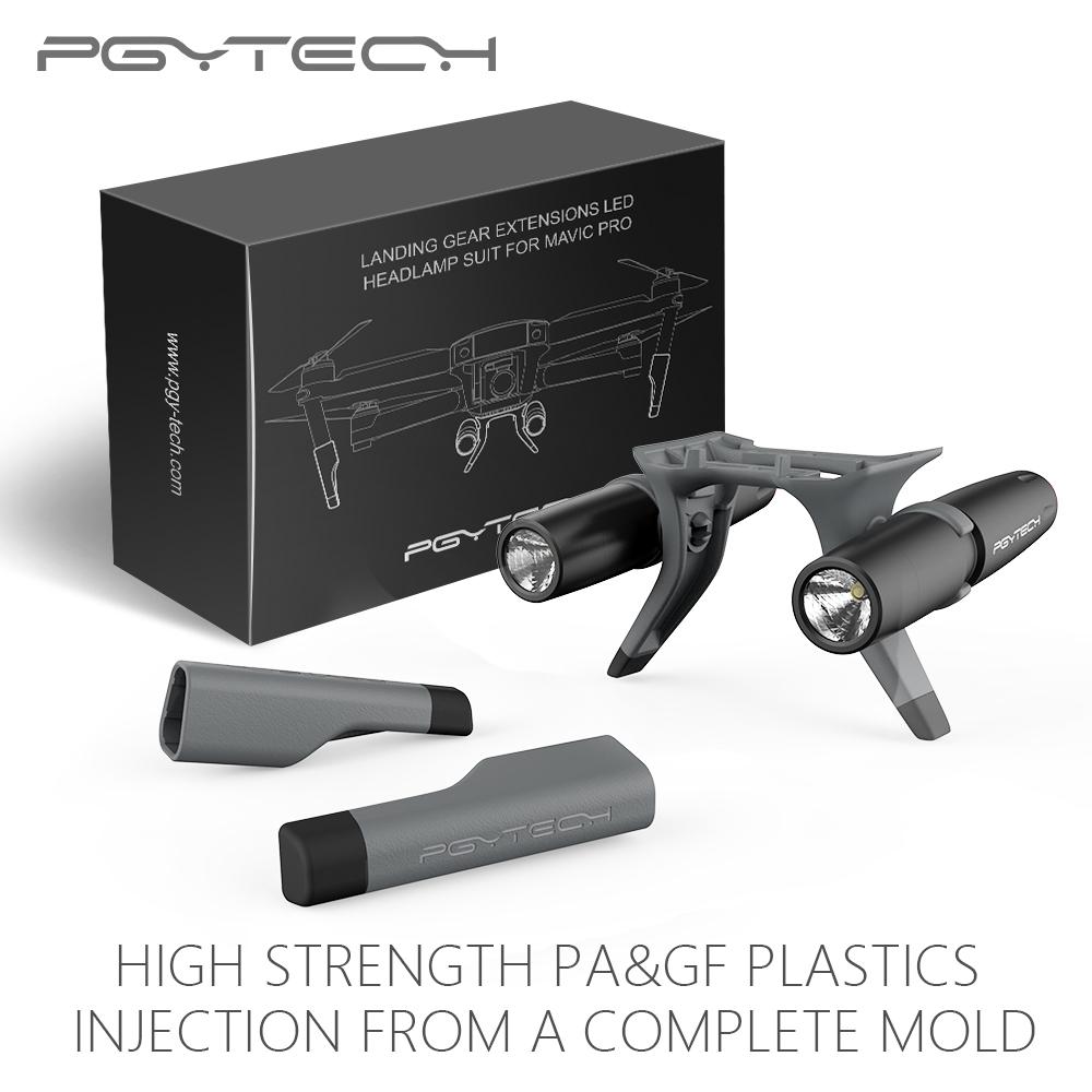 PGYTECH Extended Landing Gear For DJI Mavic Pro&Mavic Pro Platinum Leg Support Protector Extension LED Headlamp Set Fit