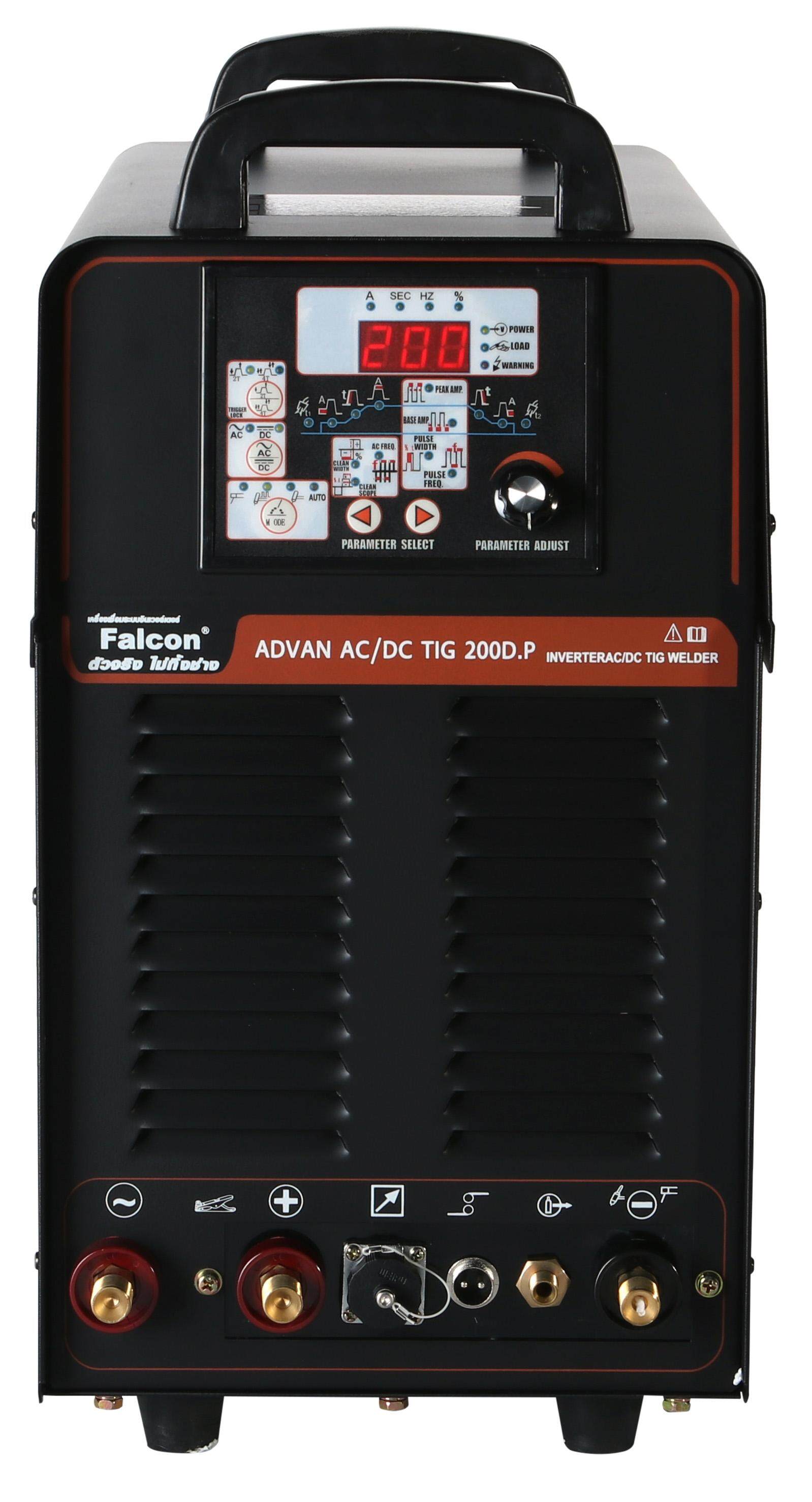 เครื่องเชื่อมอลูมิเนียม Falcon ADVAN AC/DC TIG 200D.P เครื่องเชื่อมไฟฟ้า ตู้เชื่อม (สีดำ) เชื่อมโลหะได้ทุกชนิด