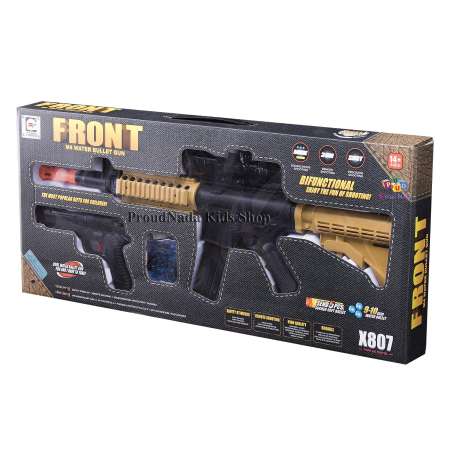 ProudNada Toys ของเล่นเด็กชุดปืนยิงกระสุนคริสตัล+กระสุนโฟม 2 กระบอก XIAOYUE LIANG TOYS FRONT M4 WATER BULLET GUN NO.X807