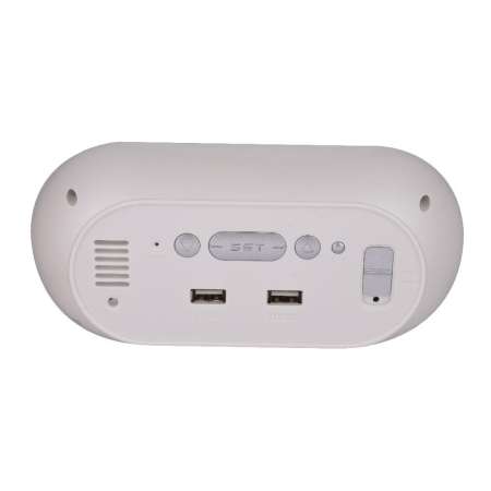 นาฬิกาปลุกดิจิตอลนาฬิกา, กระจกพกพา LED แสดงผลความละเอียดสูงเวลา/ความชื้น/อุณหภูมิ/จอแสดงผลฟังก์ชั่น 3 การปรับความสว่าง, dual อุปกรณ์ชาร์จพอร์ตยูเอสบี, เหมาะสำหรับห้องนอน, Office, Travel - INTL