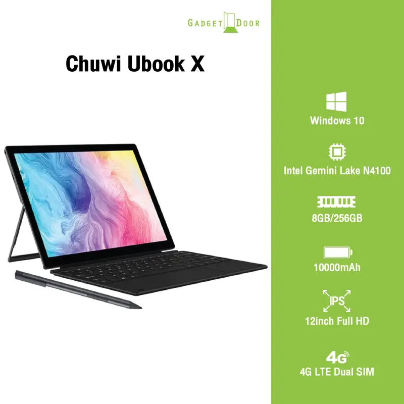 ภาพหน้าปกสินค้าแท็บเล็ต Window Chuwi Ubook X จอ12นิ้ว N4100 แรม8 รอม256 SSD WIFI 2.4GHz+5GHz 10000mAh แถมฟรี  อะแดปเตอร์พร้อมสายชาร์จหัวกลม รับประกัน 1 ปี จากร้าน Gadgetdoor บน Lazada