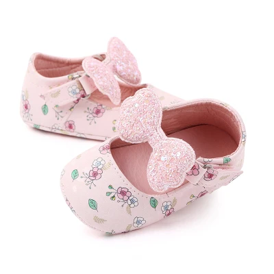loveingbaby Autumn Baby Girl Anti-Slip Casual Walking Shoes Bowknot Sneakers Soft Soled First Walkers