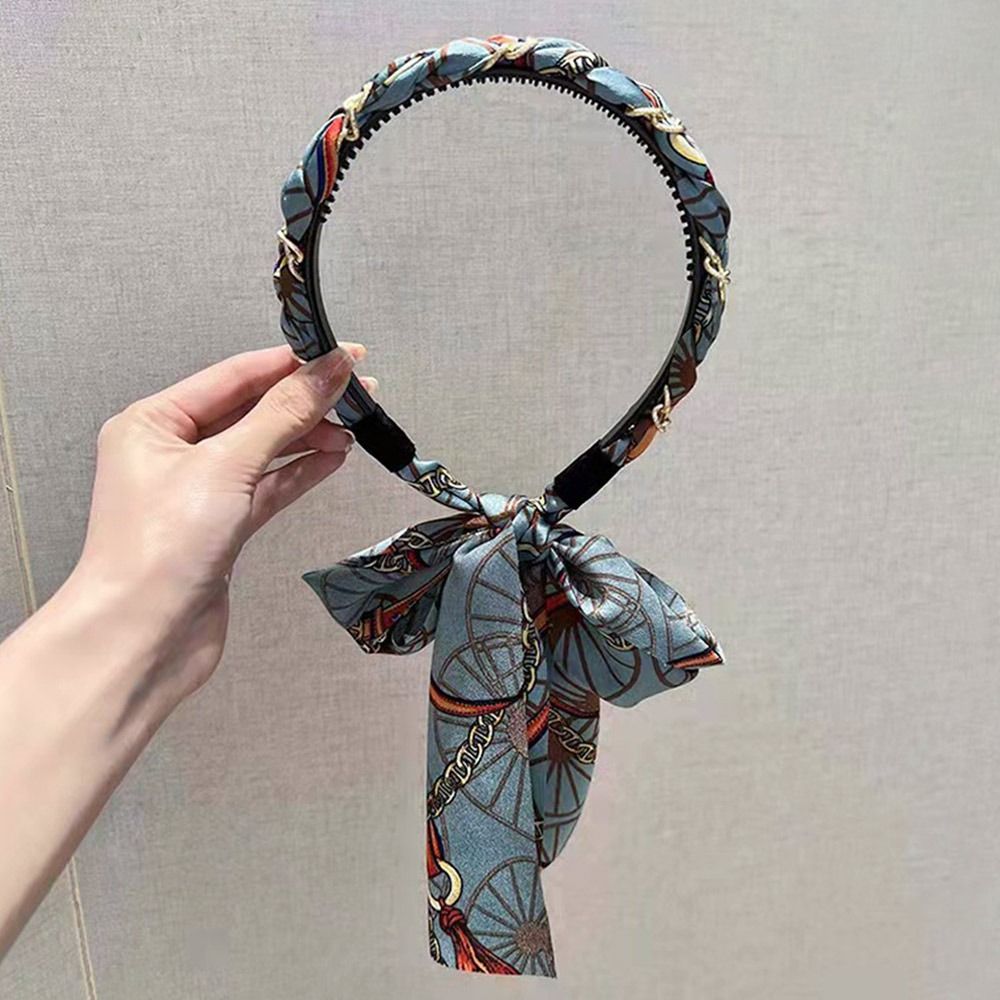 WCYC Nữ Cô Gái Kẹo Mùa hè In hoa Bờm Tóc Ruy băng dài Băng đô bện Băng Đô