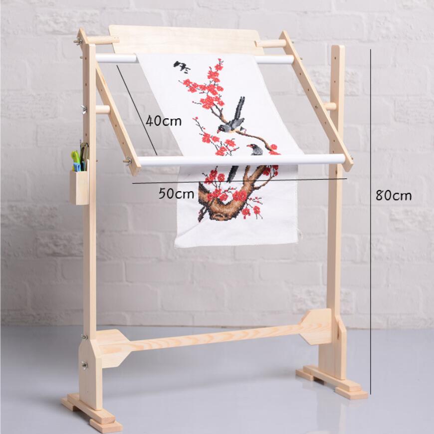 ไม้งานปักครอสติช Rack แท่นไม้ยึดปรับระดับได้ขาตั้งเดสก์ทอปงานปักครอสติชเย็บปักถักร้อย งานปักครอสติชกรอบโต๊ะชั้นไม้ตั้งได้เย็บปักถักร้อย Tapestry Hoops ปรับ # M