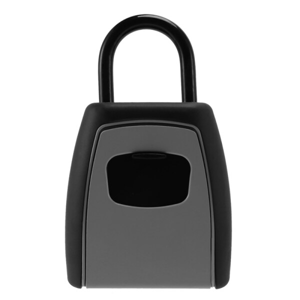Password Key Box Grey Four-Digit Password Lock Padlock Type Free Installation Padlock Key Lock Box Key Storage Lock Box