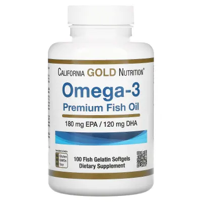 California Gold Nutrition Omega-3 Premium Fish Oil 100 Fish Gelatin Softgels