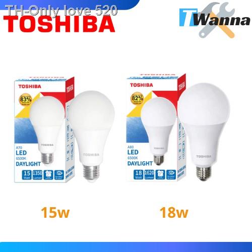 หลอดไฟ LED bulb ขั้วe27 สีขาว daylight 15W18W (Toshiba)