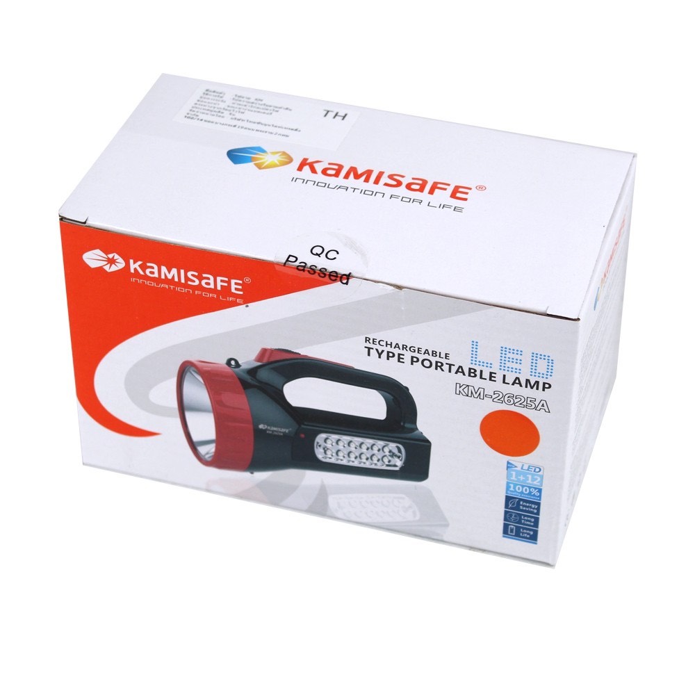 Kamisafe ไฟฉาย แรวสูง LED RECHARGEABLE SEARCHLIGHT หลอดแรงสูง พลังสูง แบบชาร์จไฟได้ในตัว ปรับรูปแบบได้ 2ระดับ ไฟหน้ากับไฟข้าง ไฟฉายแรงสูง ลำแสงพุ่งไกลกว่า 500 เมตร