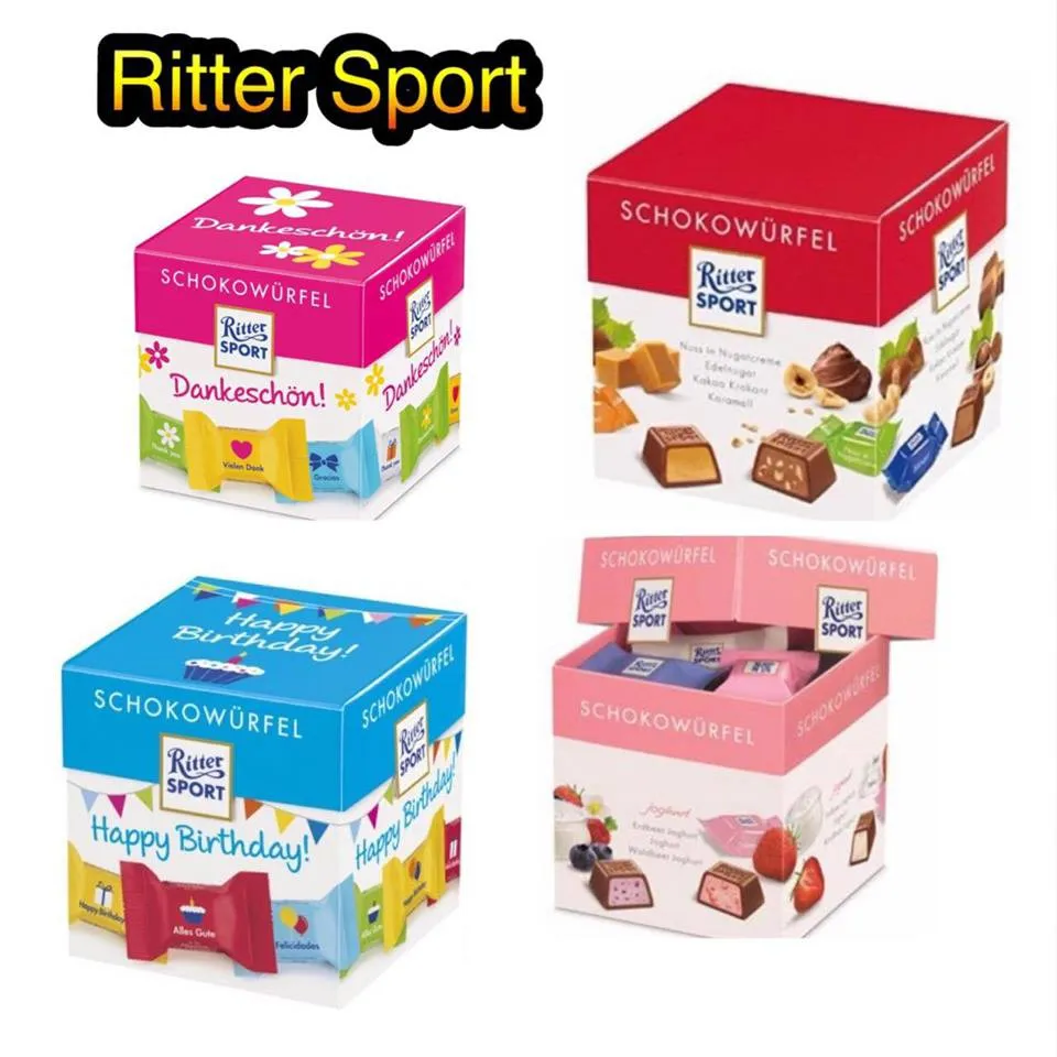 Ritter Sport choco cube ช็อคโกแลต ลิตเตอร์สปอร์ตแบบกล่อง รวมรส