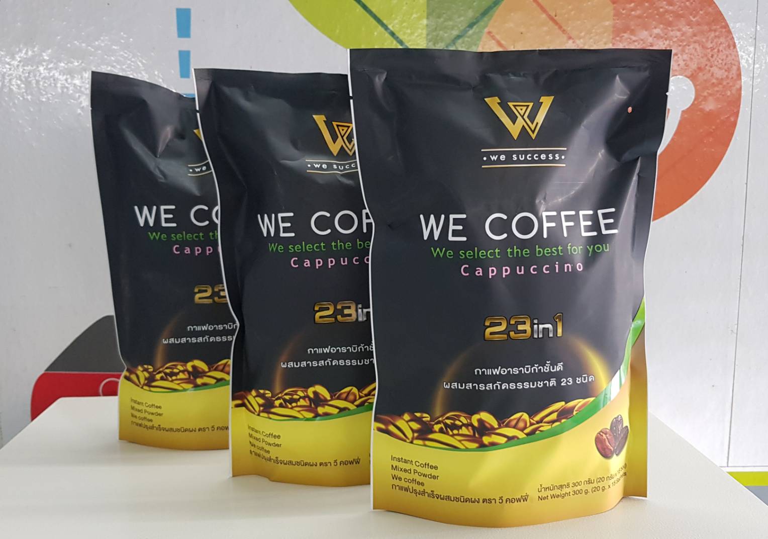 กาแฟอาราบิกาผสมถั่งเช่า we coffee กาแฟอาราบิกาผสมถั่งเช่าและโสมพร้อมสมุนไพร 23 ชนิด( 1 ถุง 250 บาท )