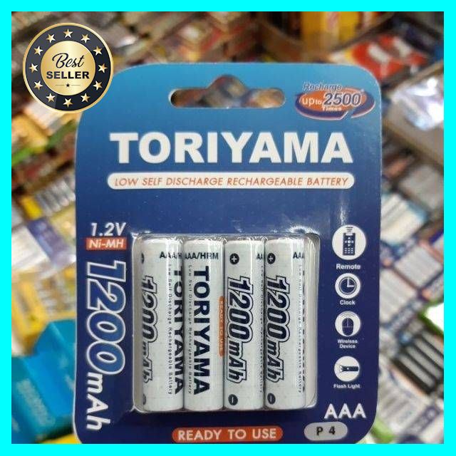 ถ่านชาร์จ Toriyama AAA 1200mAh 4ก้อน ของใหม่ ของแท้ เลือก 1 ชิ้น อุปกรณ์ถ่ายภาพ กล้อง Battery ถ่าน Filters สายคล้องกล้อง Flash แบตเตอรี่ ซูม แฟลช ขาตั้ง ปรับแสง เก็บข้อมูล Memory card เลนส์ ฟิลเตอร์ Filters Flash กระเป๋า ฟิล์ม เดินทาง