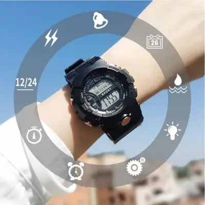 INS 5 Colors Students Waterproof Adjustable Sports LED Digital Watches Silicone Luminous Wrist Watches Electronic Watch