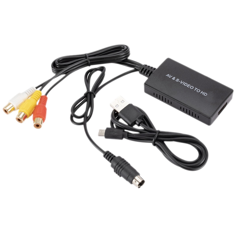 SVideo to HDMI Converter SVideo and 3RCA CVBS Composite to Audio Video Converter Support 1080P