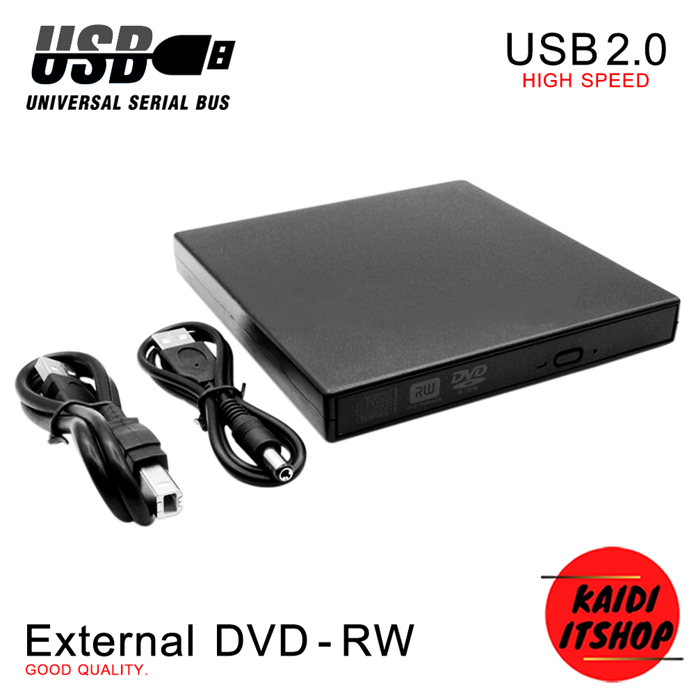 External DVD-RW USB 2.0 ตัวอ่านแผ่นแบบพกพา ถ่ายโอนด้วยความเร็วเต็มสปีด (ไม่ต้องลงไดร์ฟเวอร์สามารถต่อใช้งานได้เลย)