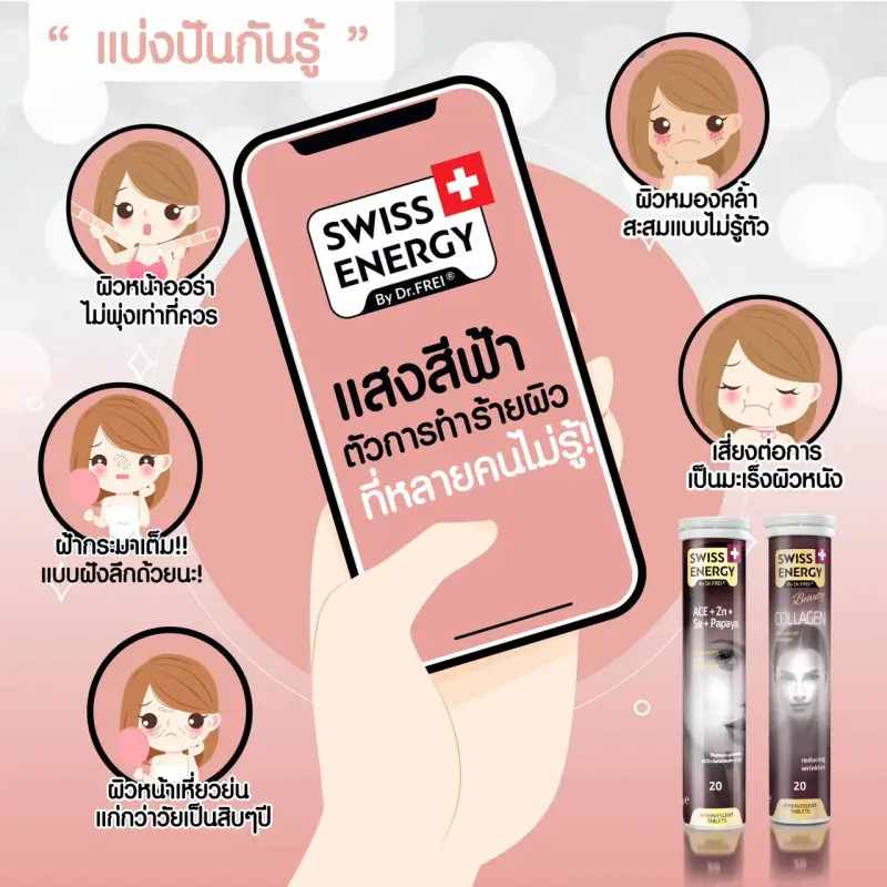 ภาพสินค้า(ส่งฟรี)Swiss Energy ACE Anti-Age วิตามินเม็ดฟู่ เอซีอี+ซิงค์+ ซีลิเนียม จากร้าน Beauti Mate บน Lazada ภาพที่ 6