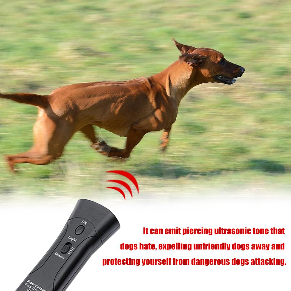 คู่อัลตราโซนิกสุนัขล่าป้องกันเห่าหยุดเห่าสัตว์เลี้ยงสุนัขอุปกรณ์การฝึกอบรมแบบพกพามือถือ LED อินฟราเรดสุนัข Repeller ควบคุมเทรนเนอร์อุปกรณ์สัตว์เลี้ยง