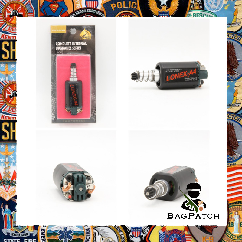 ขาย Bagpatch มอเตอร์ ยี่ห้อLonex รุ่นA4 (Durable Standard High Speed Motor) สีดำ อุปกรณ์อะไหล่ปีนบีบีกัน สำหรับเล่น กีฬาประเภทยิง ปืนแอร์ซอฟต์ บีบีกัน ปืนลมอัดแก๊ส ปืนแอร์ซอฟต์  #00000362