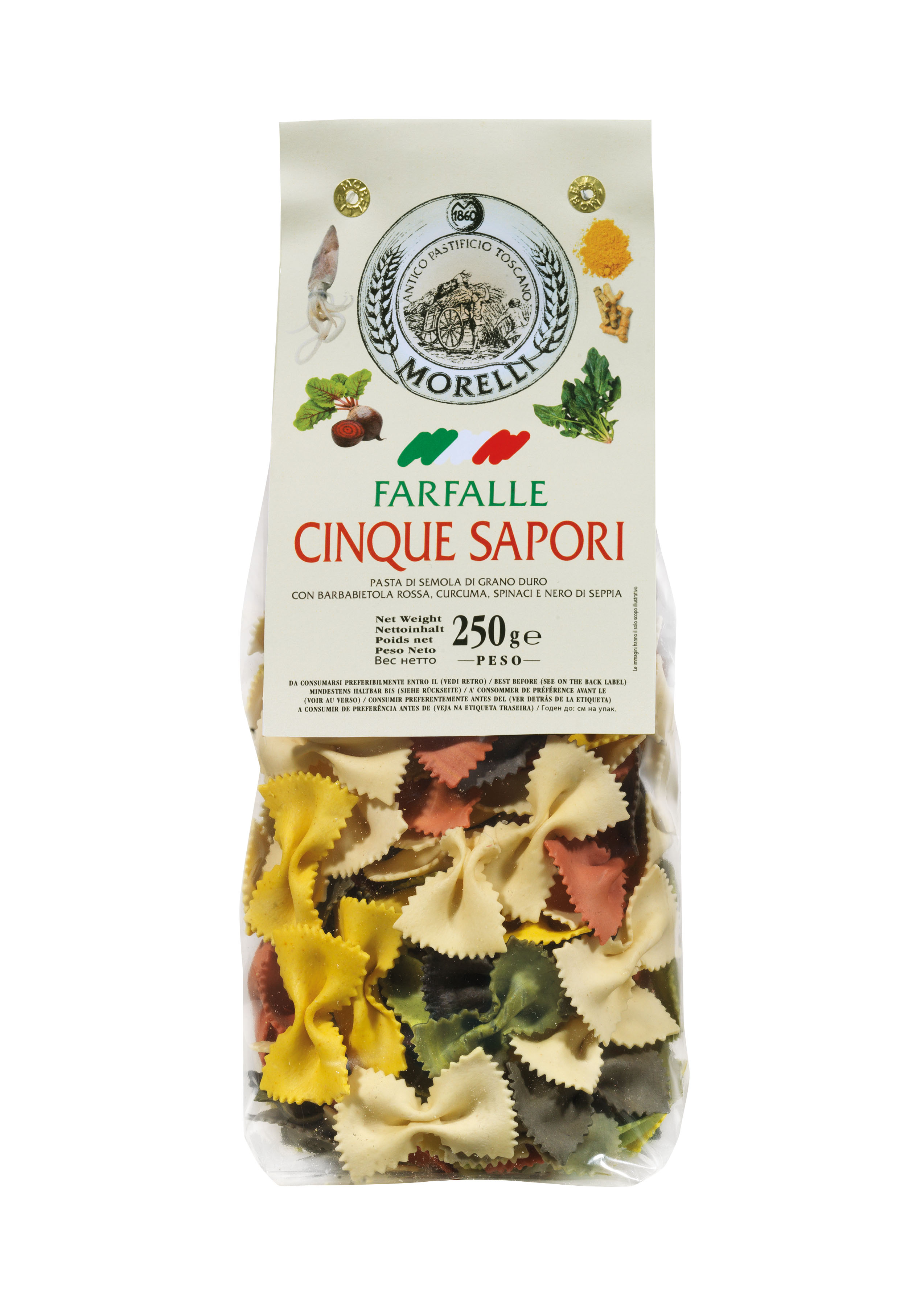 High quality italian dried pasta 5 Tastes Farfalle - 250gr