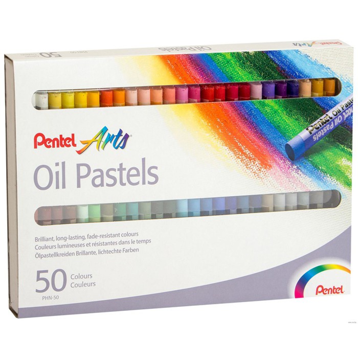 Pentel สีชอล์คผสมเทียน สีชอล์คเพนเทล สีวาดรูป สีชอล์คระบายภาพ #PHN 50-12สี