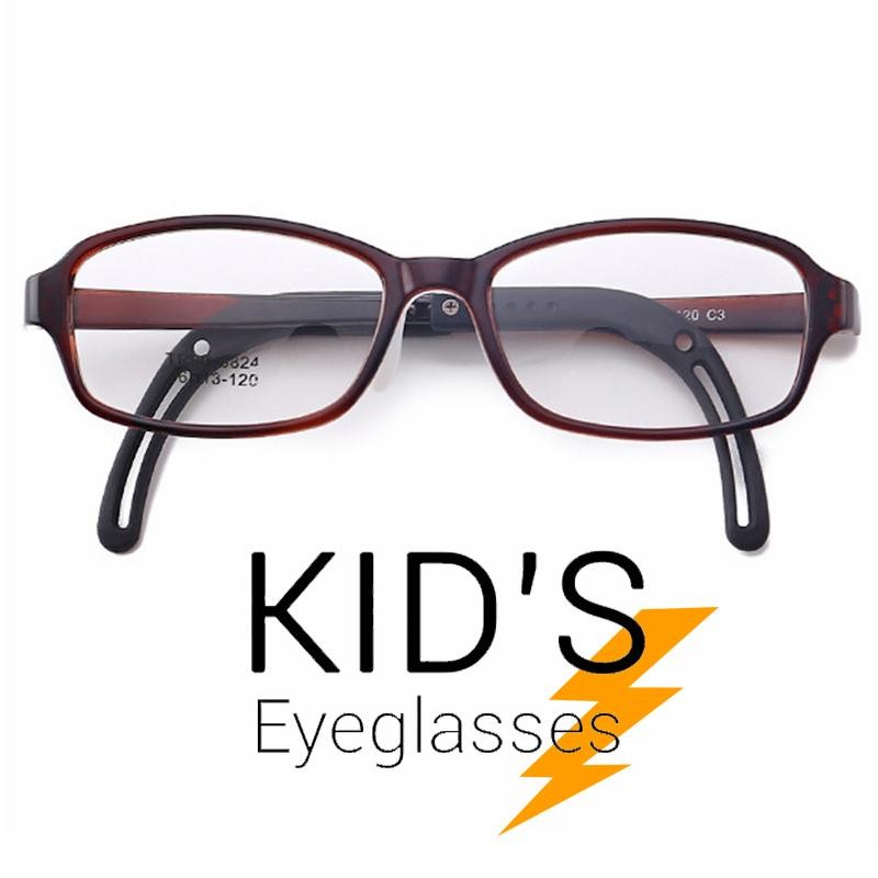 แว่นตาเกาหลีเด็ก Fashion Korea Children แว่นตาเด็ก รุ่น 8824 C-3 สีน้ำตาล กรอบแว่นตาเด็ก Square ทรงสี่เหลี่ยม Eyeglass baby frame ( สำหรับตัดเลนส์ ) วัสดุ TR-90 เบาและยืดหยุนได้สูง ขาข้อต่อ Kid eyewear Glasses