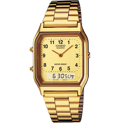 Casio สองระบบ เข็ม+ดิจิตอล นาฬิกาข้อมือสีทอง สายสแตนเลส รุ่น AQ-230GA-9 ของแท้ ประกัน CMG Casio สองระบบ เข็ม+ดิจิตอล นาฬิกาข้อมือสีทอง สายสแตนเลส รุ่น AQ-230GA-9 ของแท้ ประกัน CMG