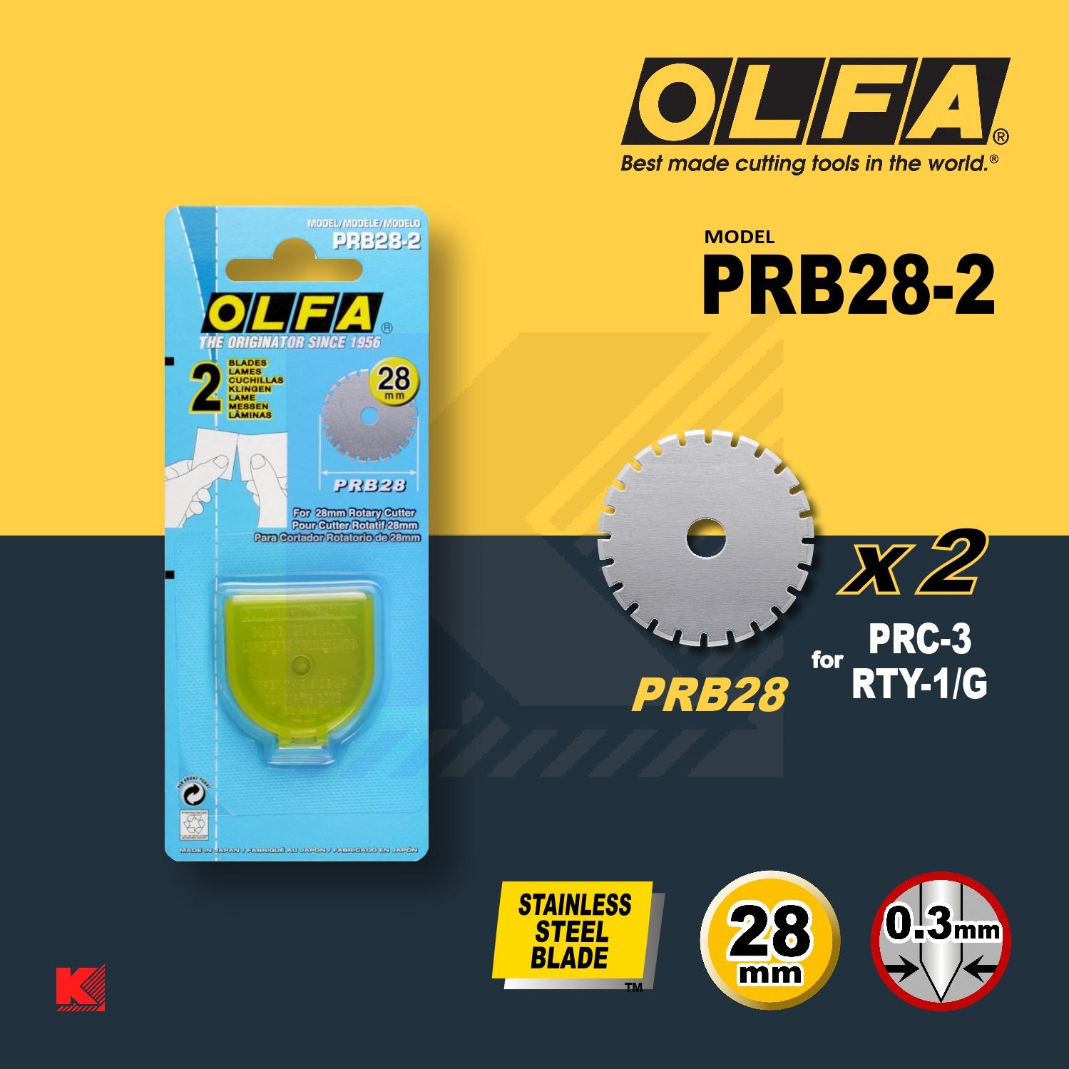ใบคัตเตอร์ OLFA รุ่น PRB28-2 แบบตัดปรุ (ใช้กับรุ่น PRC-3)