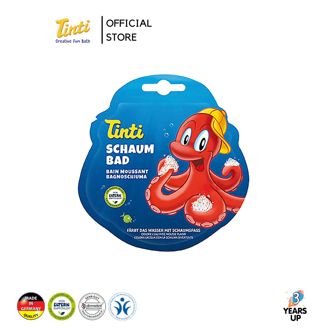 TINTI® สบู่ทำฟอง เปลี่ยนน้ำสีแดง ไร้สารเคมี ผลิตที่เยอรมนี Bubble Bath Red ไม่แสบตา สบู่ตีฟอง สบู่เด็ก บับเบิ้ลบาธ ของเล่นอาบน้ำ baby soap