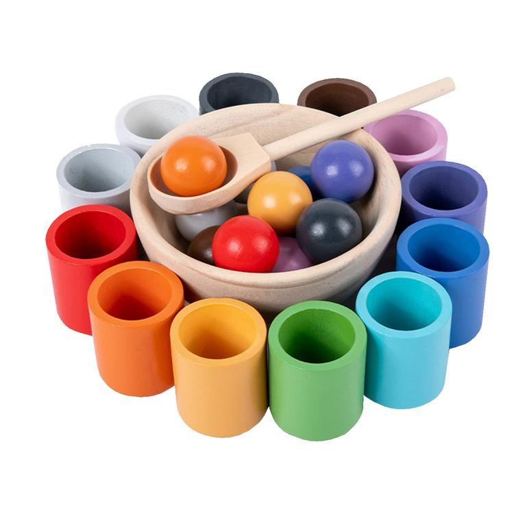 Wooden Sorting Toys Ball Color Learning Toys Color Matching/Sorting ...