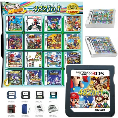 482 in 1 Games Multi Cartridge Game For Nintendo DS, NDS Lite, NDSI, DSi(XL LL),2DS, 3DS(XL),New 3DS(XL LL), New 2DS (XL LL)
